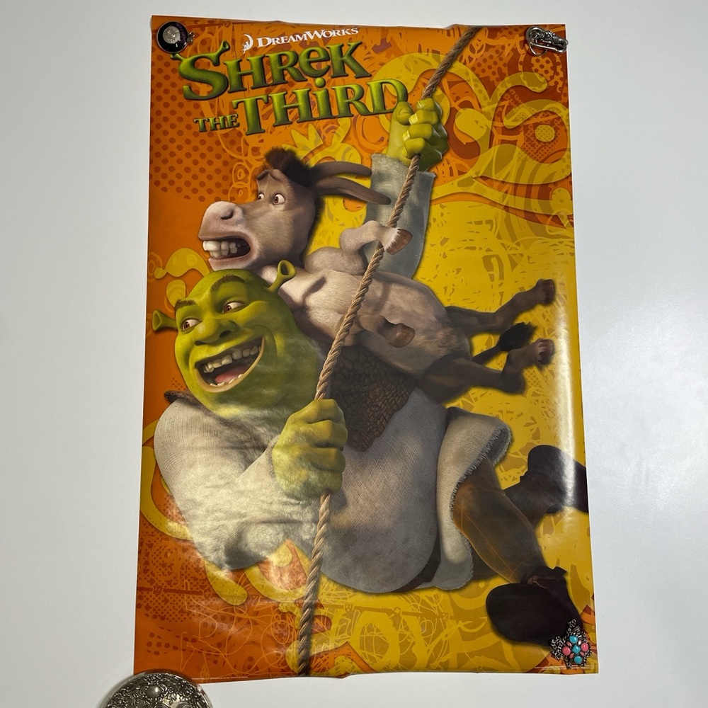 Vintage Y2K Shrek Movie Original Promotional Poster Dreamworks Grail